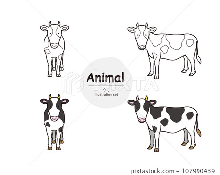 Cow illustration set 107990439