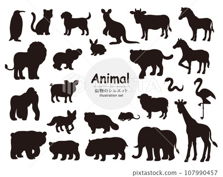 動物插畫集_剪影 動物插畫集_剪影 107990457