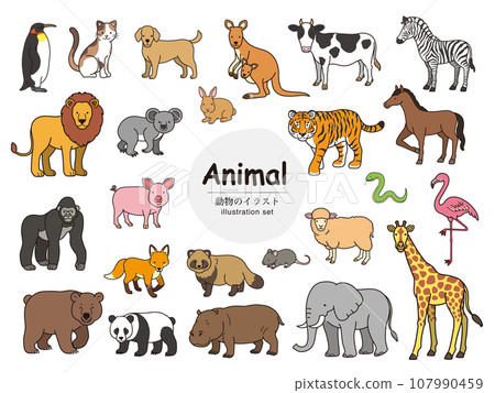 Animal illustration set_color 107990459