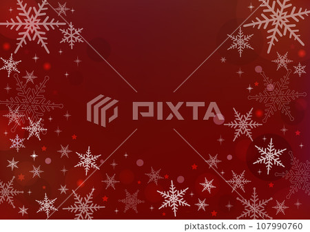 red christmas background with snowflakes 107990760