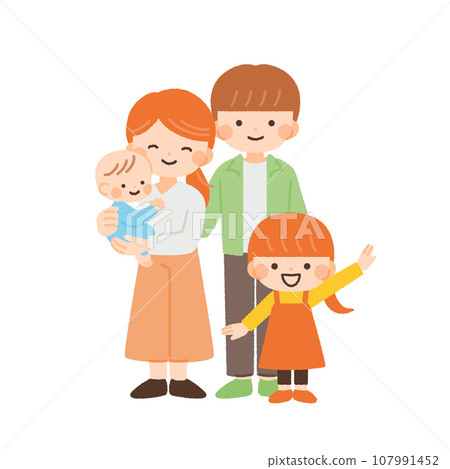 Illustration material of a family of four 107991452