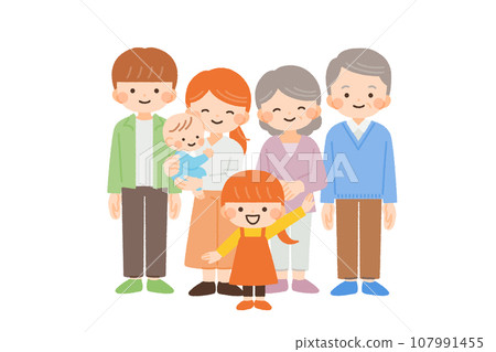 Illustration material of family gathering Illustration material of family gathering 107991455