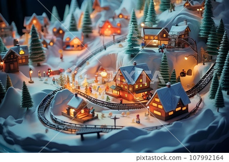 A town with a ski resort (3D) A town with a ski resort (3D) 107992164
