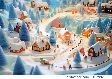 A town with a ski resort (3D) A town with a ski resort (3D) 107992168