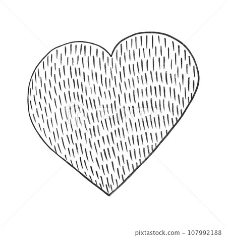 Black Heart Drawn by Colored Pencil. The Sign of World Heart Day. Symbol of Valentines Day. Heart Shape Isolated on White Background. Black Heart Drawn by Colored Pencil. The Sign of World Heart Day. Symbol of Valentines Day. Heart Shape Isolated on White Background. 107992188