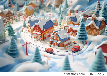 有滑雪場的小鎮(3D) 有滑雪場的小鎮(3D) 107992217
