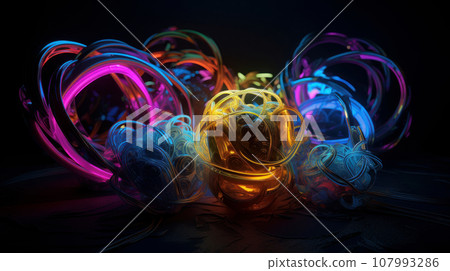 Abstract colorful gradient fluid grow in the dark. illustration. Abstract colorful gradient fluid grow in the dark. illustration. 107993286