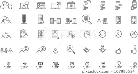 Business icon set 107993584