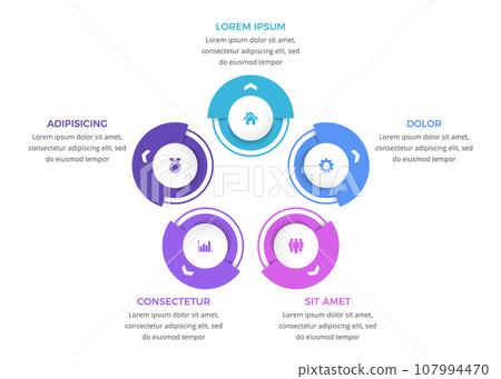 Circle Diagram Template - Five Elements 107994470