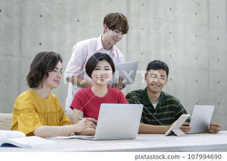 Students studying Students studying 107994690