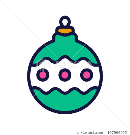 Vector Christmas decoration. Vintage Christmas decorative icons isolated on white. Christmas and New Year. 107994935