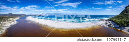 Aerial view of Noordhoek Long Beach in Cape Town, South Africa Aerial view of Noordhoek Long Beach in Cape Town, South Africa 107995147