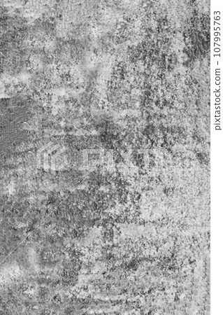 Vertical photo of an old, gray, concrete wall damaged by time. Vertical photo of an old, gray, concrete wall damaged by time. 107995763