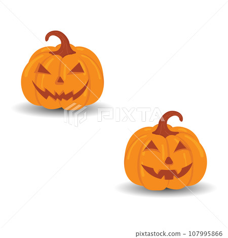 Halloween pumpkin vector set isolated on white background 107995866