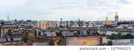 top view of the city roofs in the historical center of Saint Petersburg top view of the city roofs in the historical center of Saint Petersburg 107996025