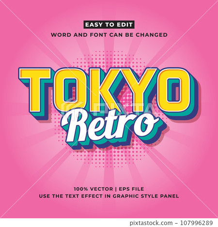 Tokyo japan y2k streetwear colorful slogan typography editable text effect 3d cartoon template style premium vector Tokyo japan y2k streetwear colorful slogan typography editable text effect 3d cartoon template style premium vector 107996289