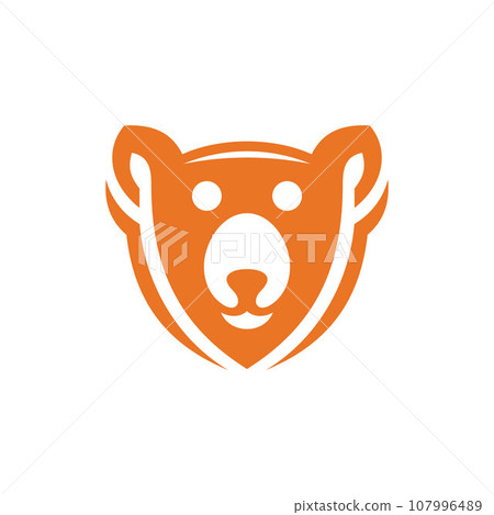 Bear Face With Shield Modern Creative Logo Bear Face With Shield Modern Creative Logo 107996489