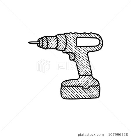 Drill Machine Line Art Illustration Creative Design Drill Machine Line Art Illustration Creative Design 107996528