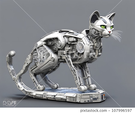 可愛的未來貓，舒緩的寵物 107996597