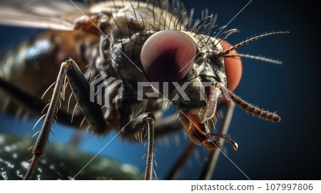 Macro detail to mosquito sucking human blood, insects 107997806
