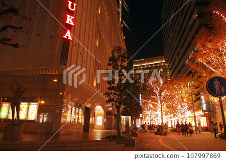 Hibiya promenade decorated with illuminations 107997869
