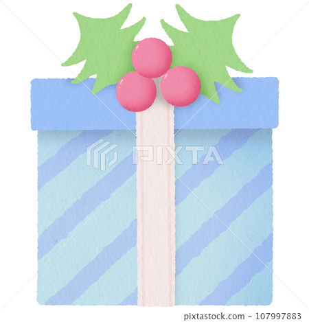 Cute pastel blue gift box 107997883