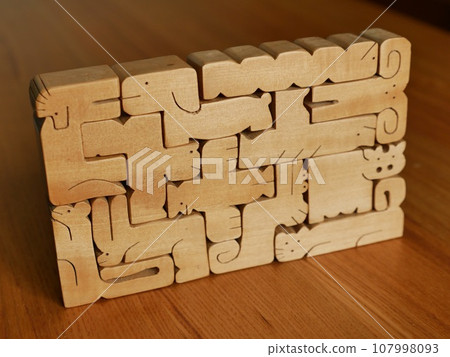 Wooden animal puzzle made with woodworking crafts Wooden animal puzzle made with woodworking crafts 107998093