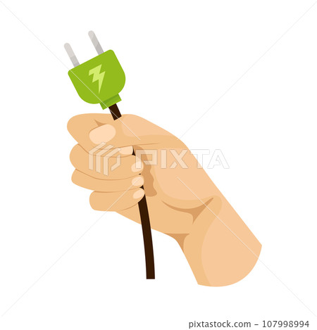 Save planet hands. Cartoon human hands hold different ecological symbols and elements, environment protection sign. Vector illustration EPS10 Save planet hands. Cartoon human hands hold different ecological symbols and elements, environment protection sign. Vector illustration EPS10 107998994