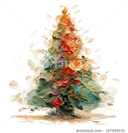 Decorative Christmas Tree isolated on white background 107999101