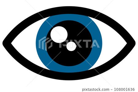 Blue eye illustration icon 108001636