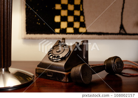 old vintage retro phone with grunge effect 108002157