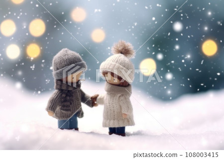 Photography The snow falls softly creating a blurred background of white Photography The snow falls softly creating a blurred background of white 108003415