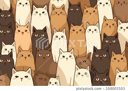 Cats seamless pattern wallpaper Generative AI Cats seamless pattern wallpaper Generative AI 108003503