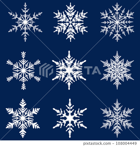 Set of various snowflakes 108004449