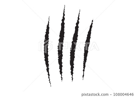 Four cat scratches on white background. Stock vector illustration isolated on background in flat simple style. 108004646