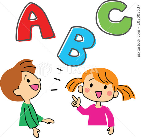ABC 字母和孩子說英語的插圖 ABC 字母和孩子說英語的插圖 108005537