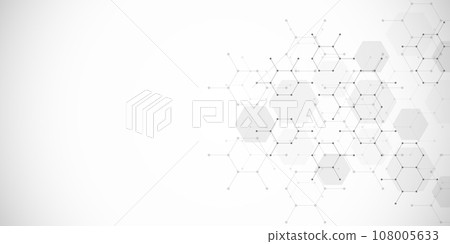 Abstract design element with geometric background and hexagons shape pattern Abstract design element with geometric background and hexagons shape pattern 108005633