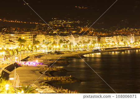法國尼斯的地中海夜景 108006071