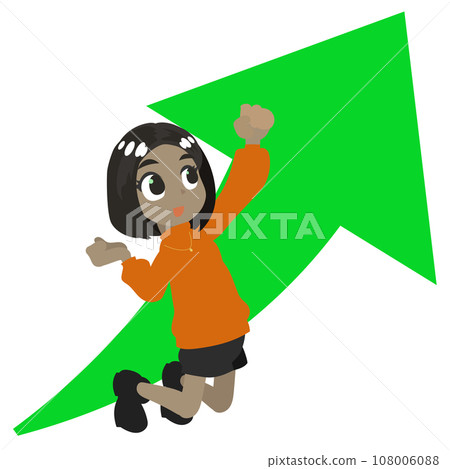 rising arrow and woman 108006088