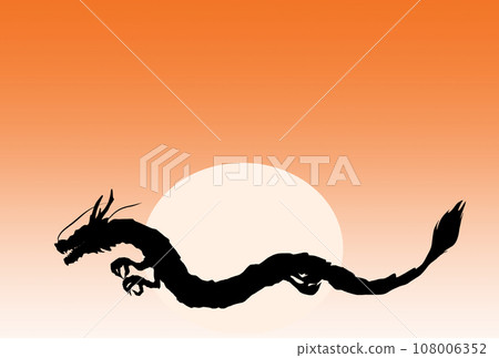 New Year's card material Dragon and sunrise 108006352