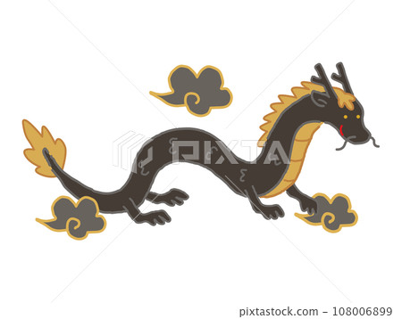 Black dragon illustration material 108006899