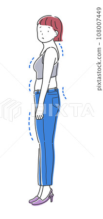 Chubby woman's whole body illustration material Chubby woman's whole body illustration material 108007449