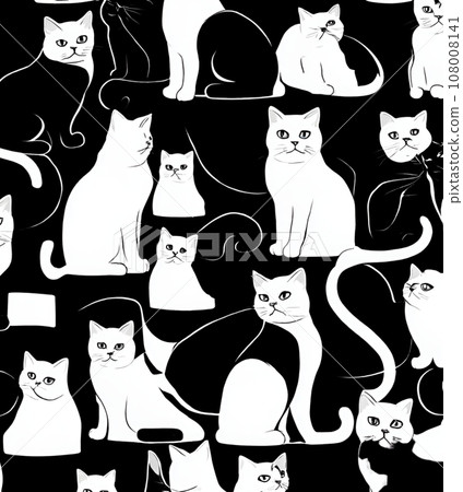 cute cat seamless pattern cute cat seamless pattern 108008141