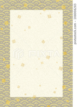 Japanese style frame/background material 2 (postcard size/Qinghai wave/gold leaf) 108008283