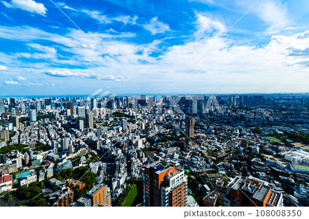 東京城市景觀 從六本木芝 - 品川地區俯瞰 2023.10 高色對比度 108008350