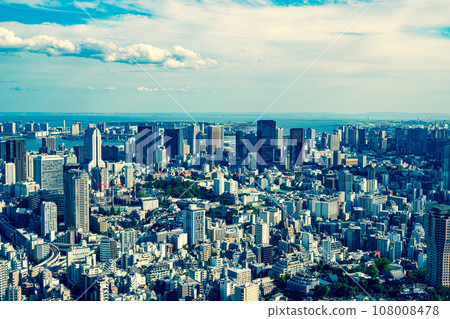 東京城市景觀 從六本木三田 - 高輪地區俯瞰 2023.10 強調暖色和冷色 東京城市景觀 從六本木三田 - 高輪地區俯瞰 2023.10 強調暖色和冷色 108008478