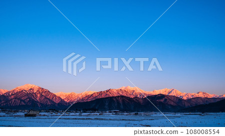 Northern Alps in winter seen from Omachi City (Morgenroth) Northern Alps in winter seen from Omachi City (Morgenroth) 108008554