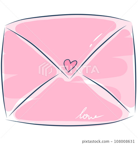 Illustration of pink letter and envelope  108008631