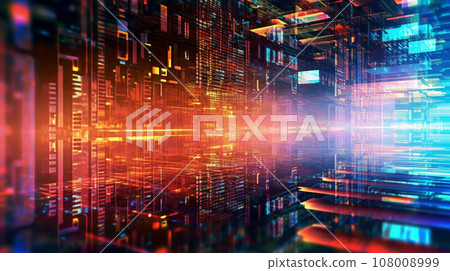 Generative AI, Cyberspace: Capture the digital realm through abstract photography 108008999