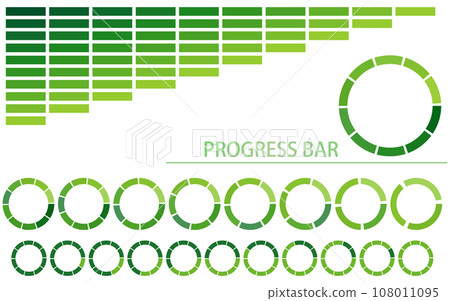 Simple green gradient progress bar, infographic Simple green gradient progress bar, infographic 108011095